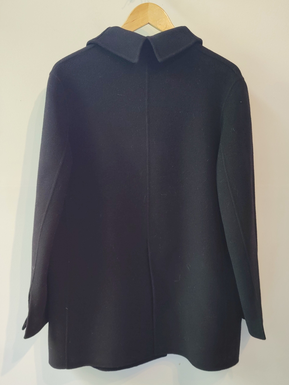 Eun Hwa Black Short Wool/Cashmere Coat M/L - Picture 3 of 3